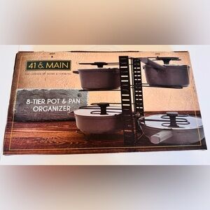 41 & Main 8 Tier Pot & Pan Adjustable Organizer, NWT
